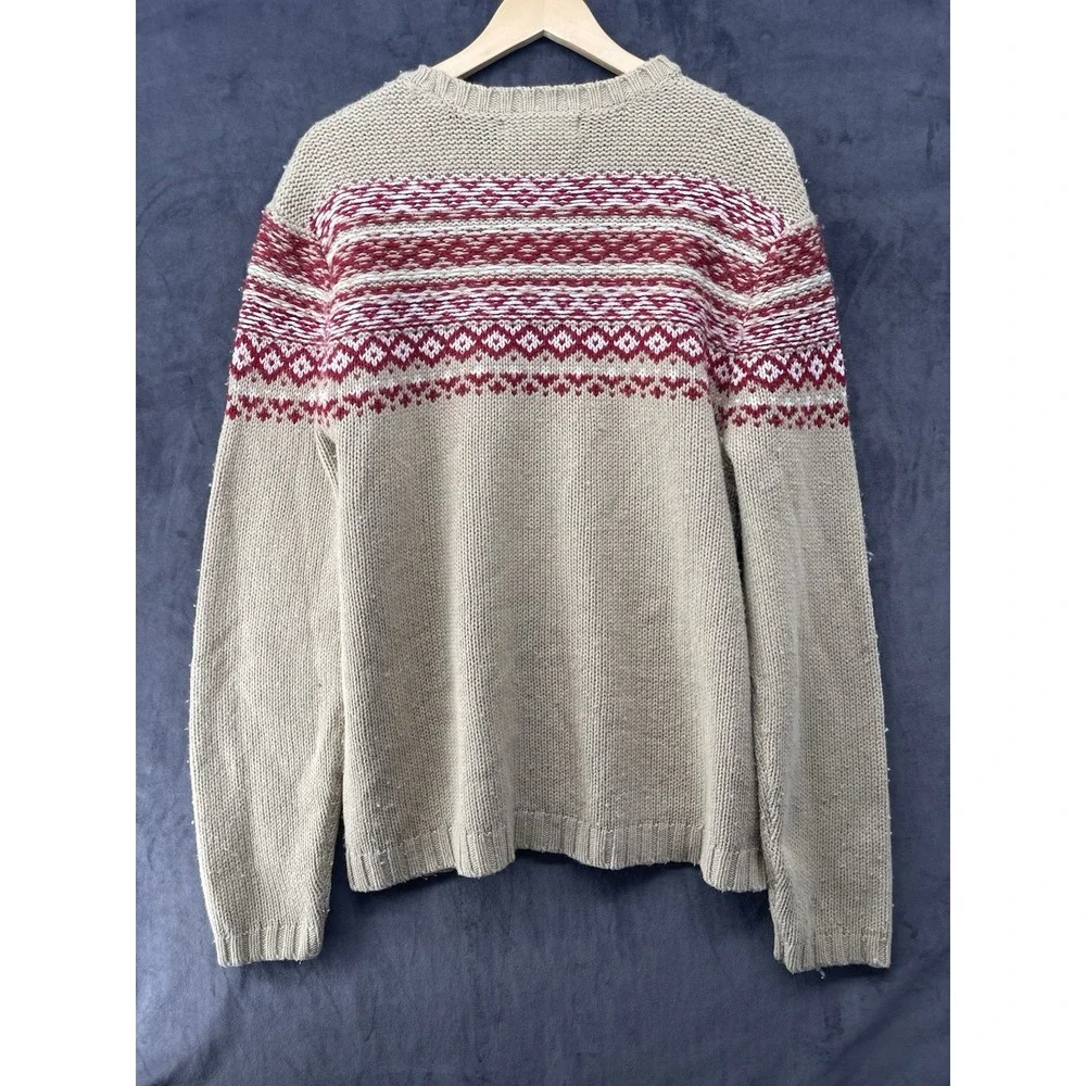 Vintage Banana Republic Men's Fair Isle Wool Blend Sweater L